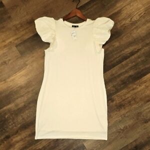 Express White Puff Sleeve Dress